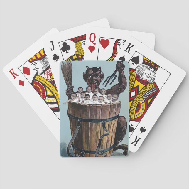 Creepy Vintage Krampus Playing Cards (Back)