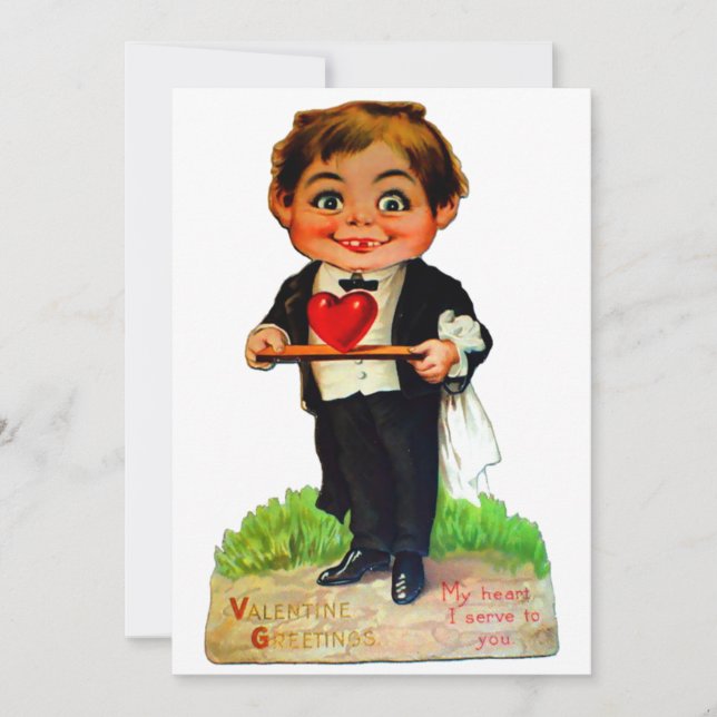 Creepy Vintage Valentine’s Day Holiday Card (Front)