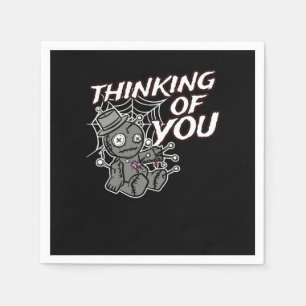 Creepy Voodoo Doll Witch Witchcraft Thinking Of Yo Napkin