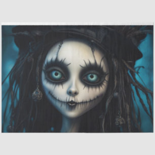 Creepy Voodoo Doll Woman Decoupage Paper