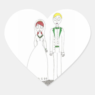Creepy Wedding Irish Heart Sticker
