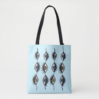 Creepy Weird Eye Garlands Cool Surreal Art Tote Bag