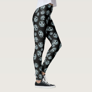 Creepy White Pumpkin Halloween Leggings