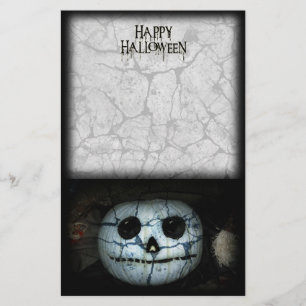 Creepy White Pumpkin Stationery