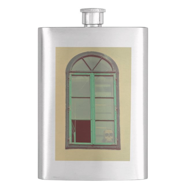 Creepy window hip flask (Front)