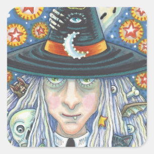 CREEPY WITCH, EVIL EYE, SKULL, VAMPIRE  STICKERS