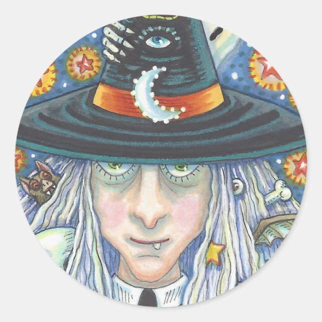 CREEPY WITCH, EVIL EYE, SKULL, VAMPIRE  STICKERS (Front)