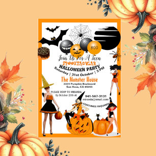Creepy Witches Spooktacular Halloween Party Teens  Invitation