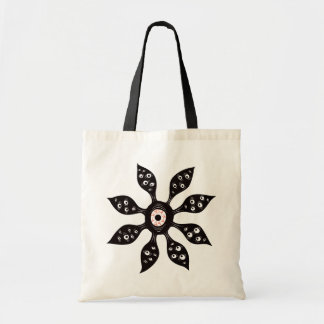 Creepy Witchy Eye Monster On Red Tote Bag