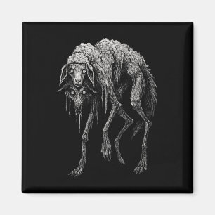 Creepy Wolf Sheep Horror Scary Folklore Goth Alt A Magnet