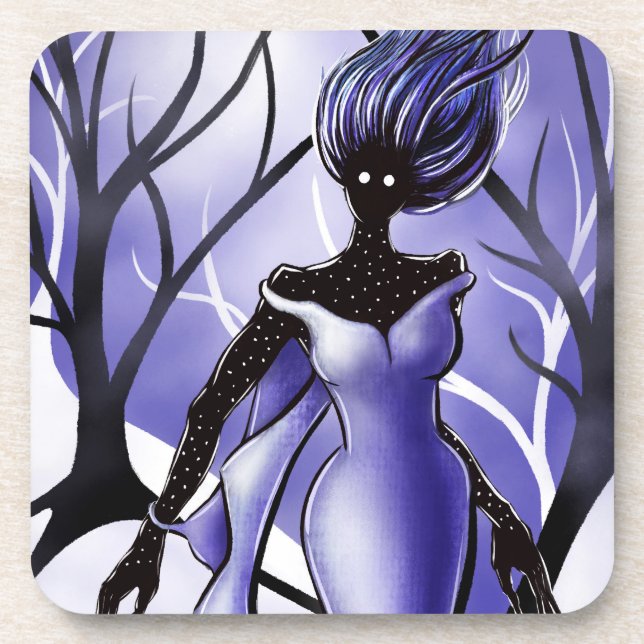 Creepy Woman Monster Macabre Art Coaster (Front)