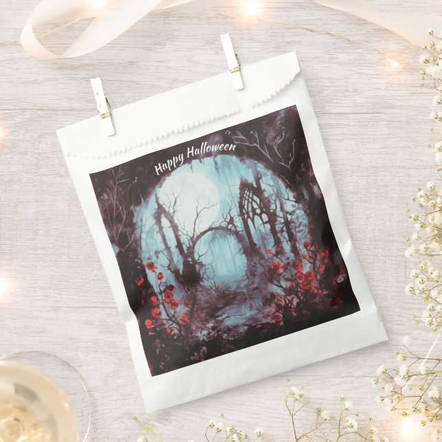 Creepy Woods Full Moon Happy Halloween Favour Bags (Clipped)