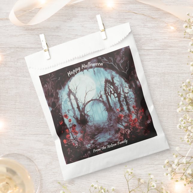 Creepy Woods Full Moon Happy Halloween Favour Bags (Clipped)