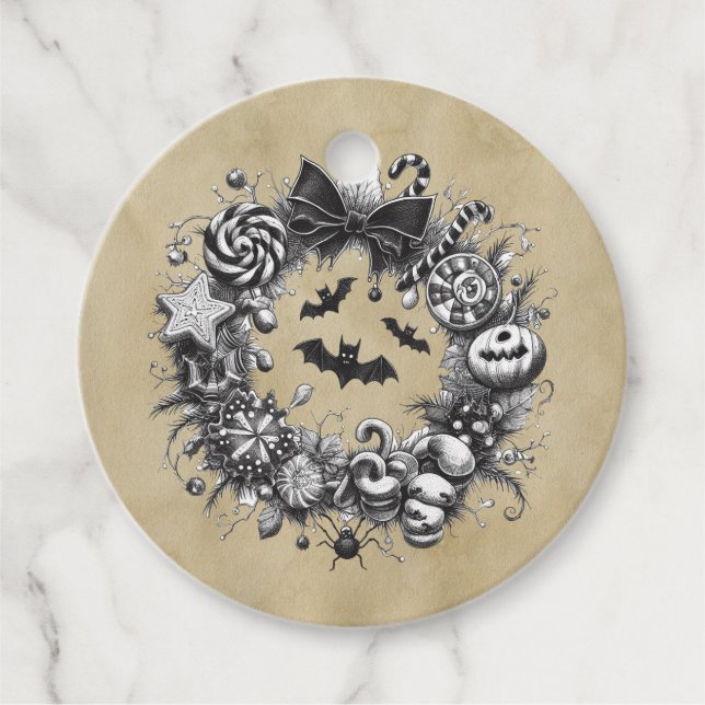 Creepy Wreath Favour Tags (Front)