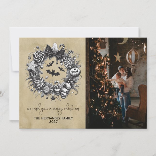 Creepy Wreath Holiday Card (Front)
