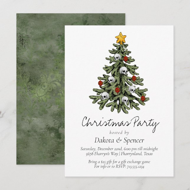 Creepy XMAS | A Very Gothic Christmas Tree Grunge Holiday Card (Front/Back)