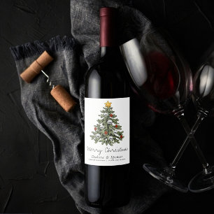 Creepy XMAS   A Very Gothic Christmas Tree Grunge Wine Label