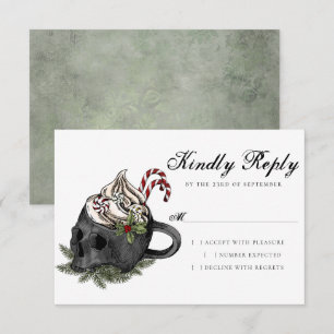 Creepy XMAS   A Very Gothic Skull Mug Grunge RSVP Card