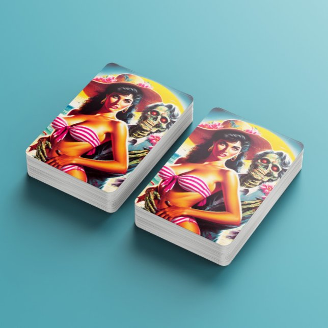 Creepy Zombie Beach Pin-up Playing Cards (Creator Uploaded)