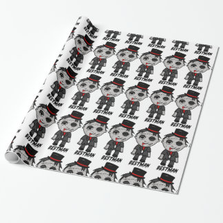 Creepy Zombie Best Man at Wedding Gift Wrap