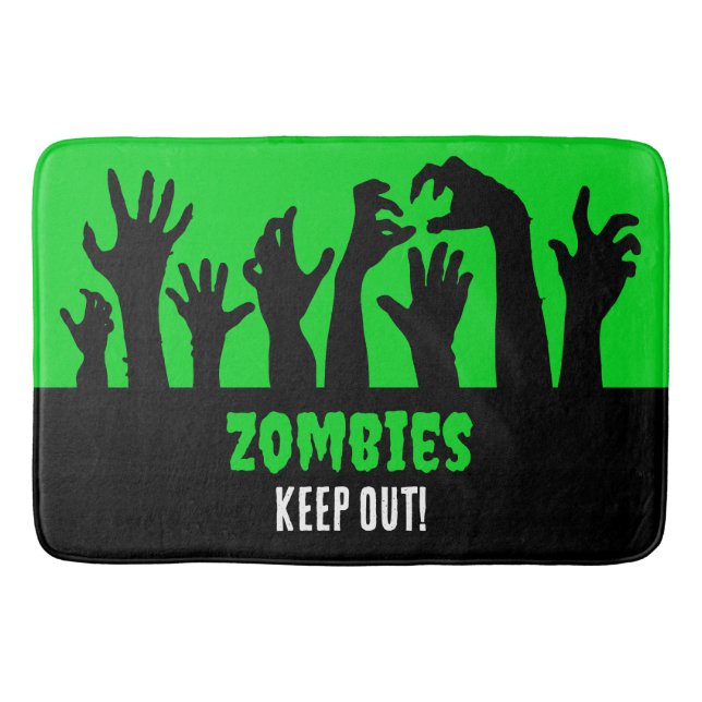 Creepy Zombie Halloween Horror Movie Bath Mat (Front)