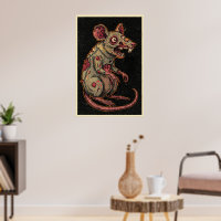 Creepy Zombie Rat Illustration