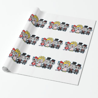 Creepy Zombie Wedding party gift wrap, cartoon fun Wrapping Paper