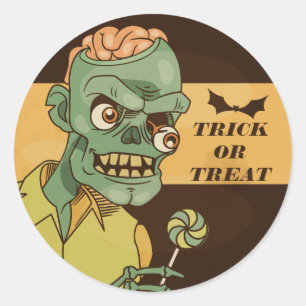 Creepy Zombie with Lollipop Vintage   Sticker Seal