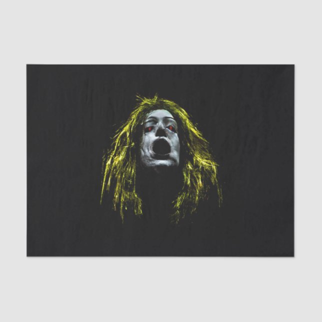 Creepy zombie woman face portrait tissue paper (Front)