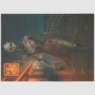 Creepy Zombie Woman on Boardwalk Gothic Halloween Tissue Paper