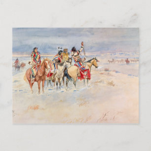 Crees Meeting Traders, 1896 by Charles Marion Russ Postcard