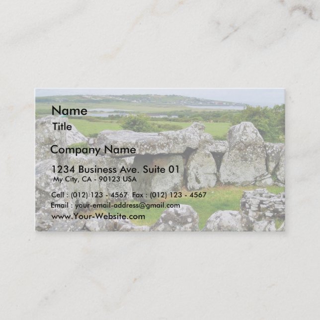 Creevykeel Stones Circles Ireland Court Tombs 4 Business Card (Front)