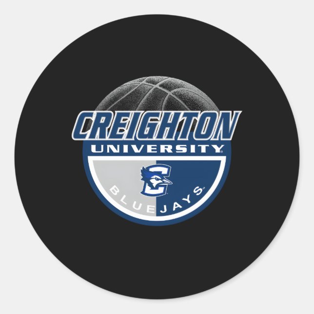 Creighton Bluejays Basketball Dunk Classic Round Sticker (Front)