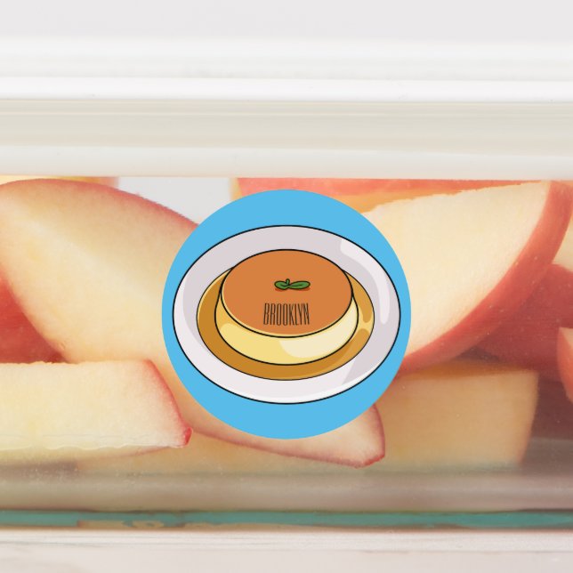 Creme caramel cartoon illustration  (Affixed)