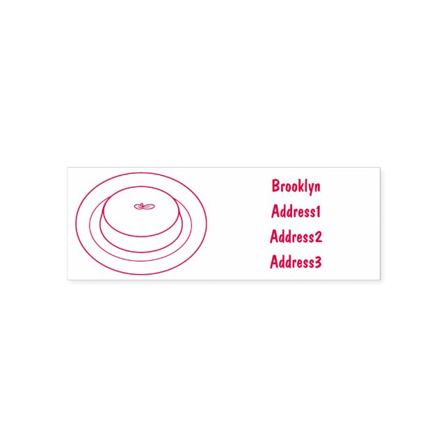 Creme caramel cartoon illustration self-inking stamp (Design)