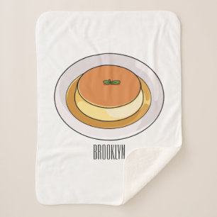 Creme caramel cartoon illustration sherpa blanket