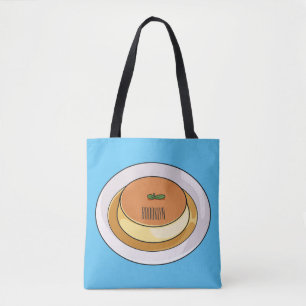 Creme caramel cartoon illustration   tote bag
