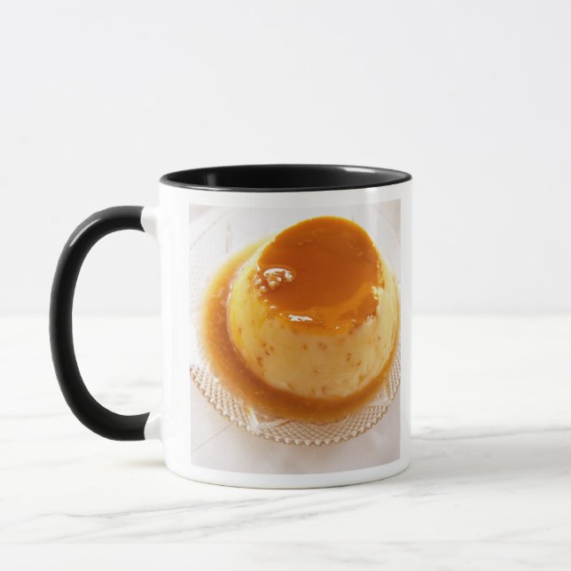 Creme caramel type of pudding with caramel mug (Left)