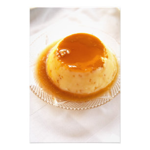 Creme caramel type of pudding with caramel photo print
