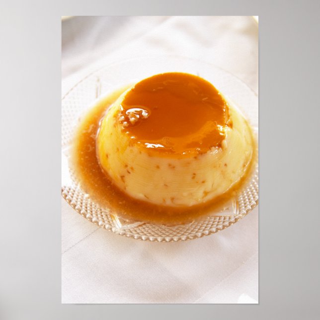 Creme caramel type of pudding with caramel poster (Front)