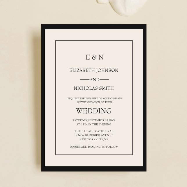 creme chic elegant classic wedding   invitation (Creator Uploaded)
