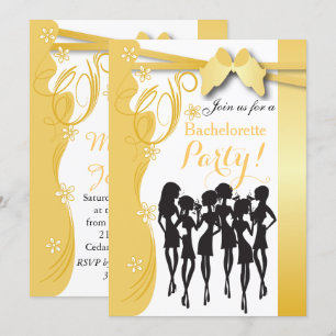 Creme Golden Yellow Party Girl Events Invitation