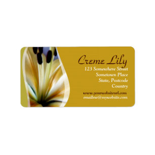 Creme Lily Flower Address Label