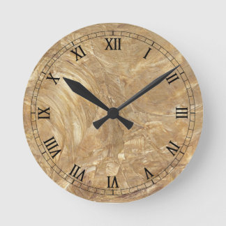 Creme Marble Faux Finish Round Clock