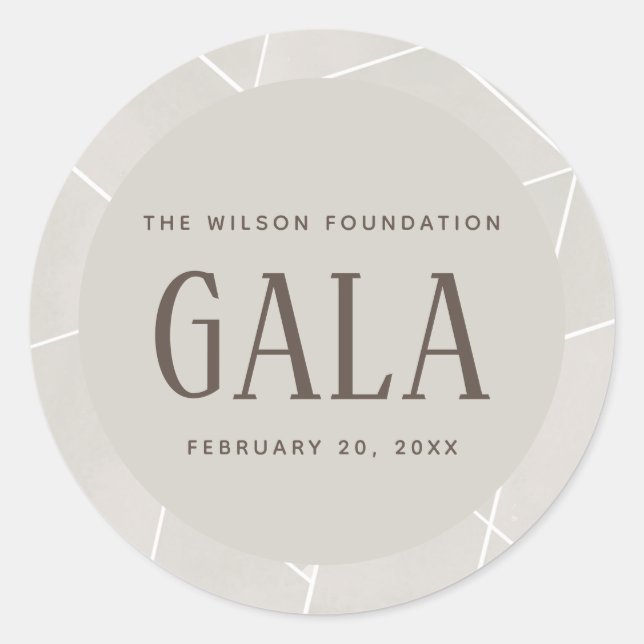 Creme Watercolor Geometric Gala Classic Round Sticker (Front)