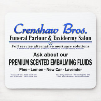 Crenshaw Bros Scented Embalming Fluid Promo Mouse Mat