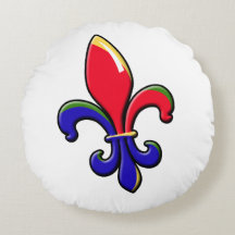 Creole Fleur de Lis Round Pillow
