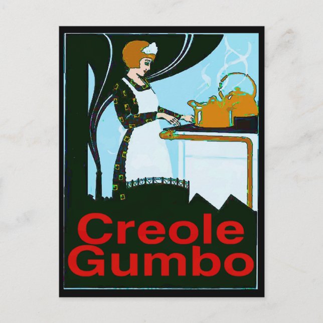 Creole Gumbo Cook Postcard (Front)