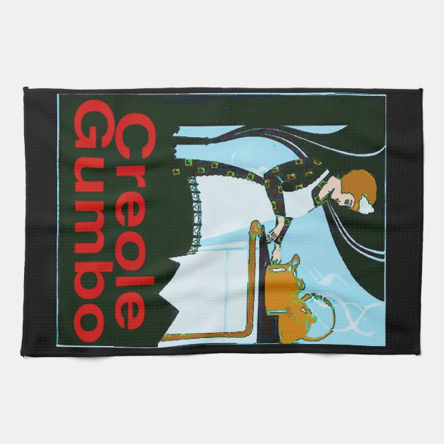Creole Gumbo Cook Tea Towel (Horizontal)