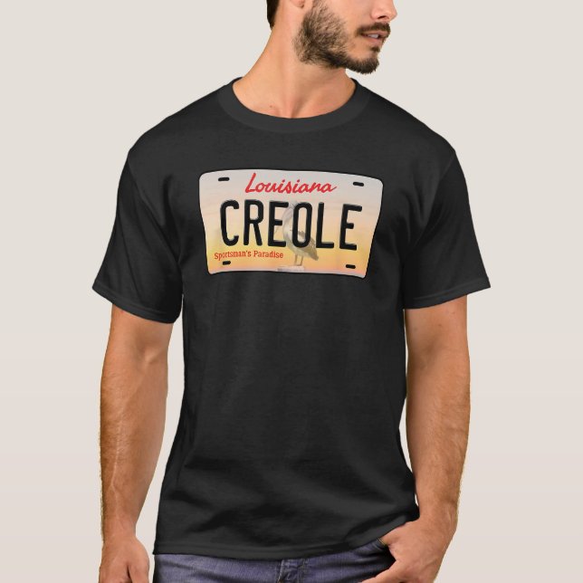 Creole Louisiana License Plate T-Shirt (Front)